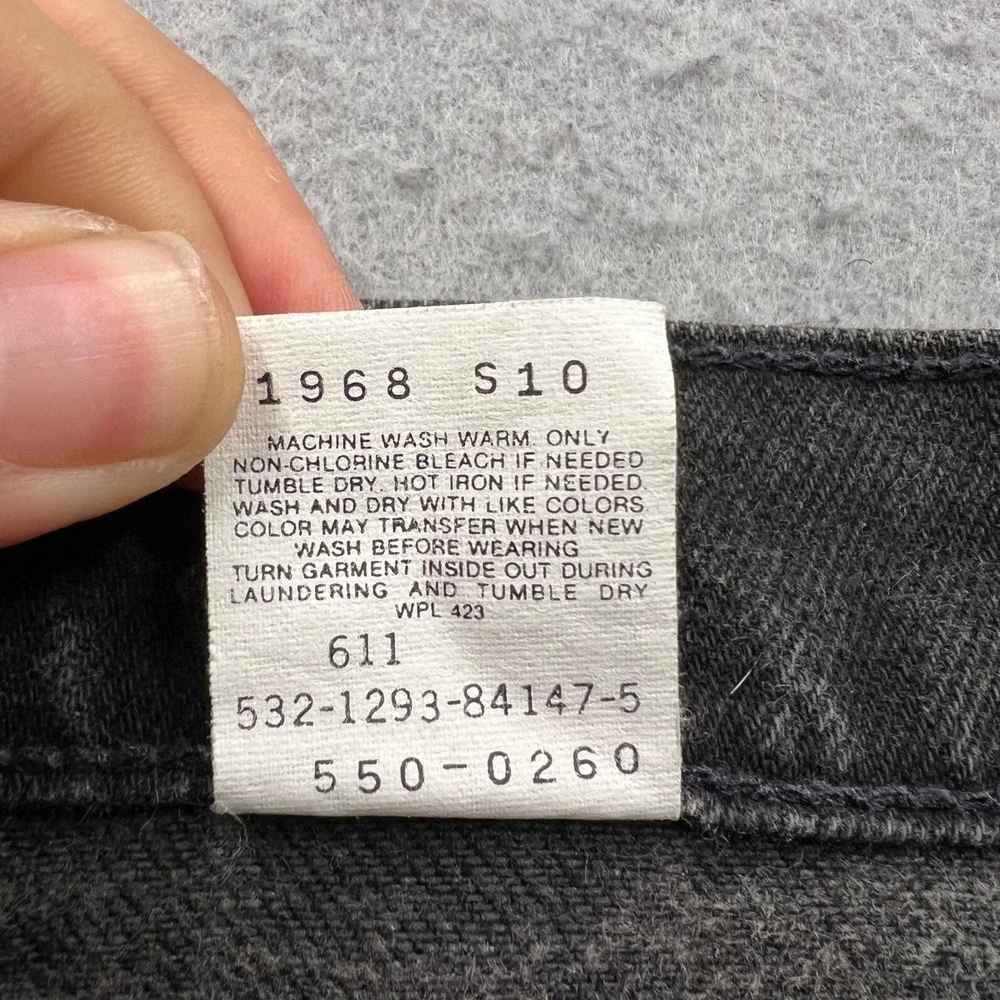 Levi's 550 Relaxed Fit Tapered Leg Jeans Black Wash W32 L34 Made in USA 550-0260